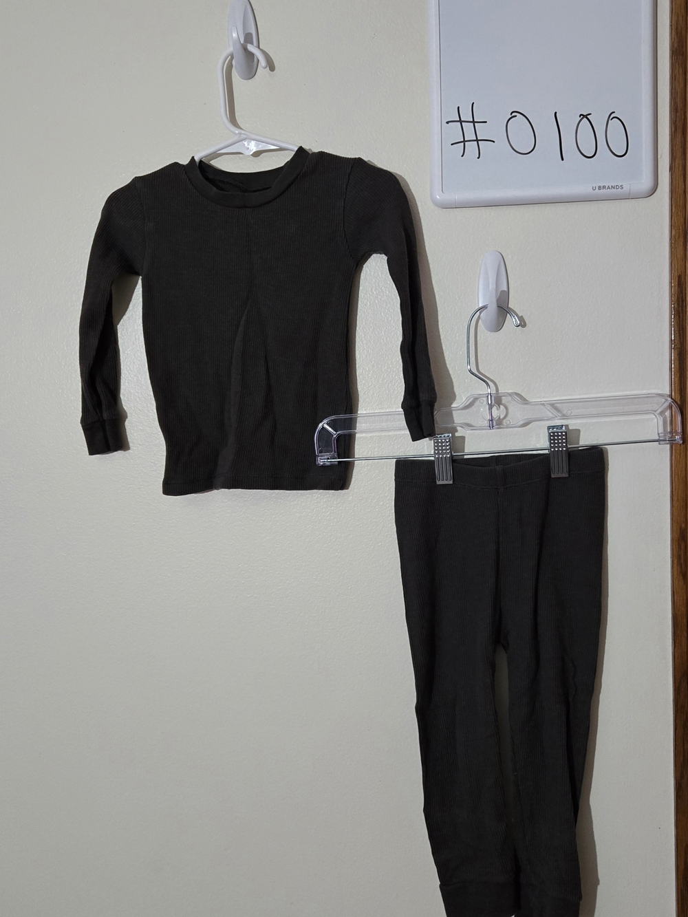 Burt's Bees 2T Kids Charcoal Long-Sleeve Thermal Top & Leggings Set #0100